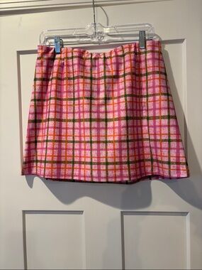 Smith & Quinn Women’s Skort Tennis Golf Pink Green Plaid Size L